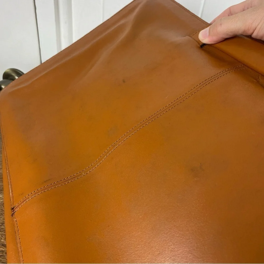 Vintage Leather Unisex Briefcase Laptop Document Commuter Bag